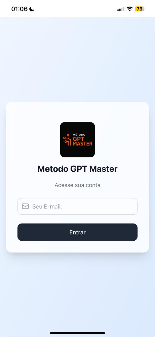 Tela de Login do App GPT Master